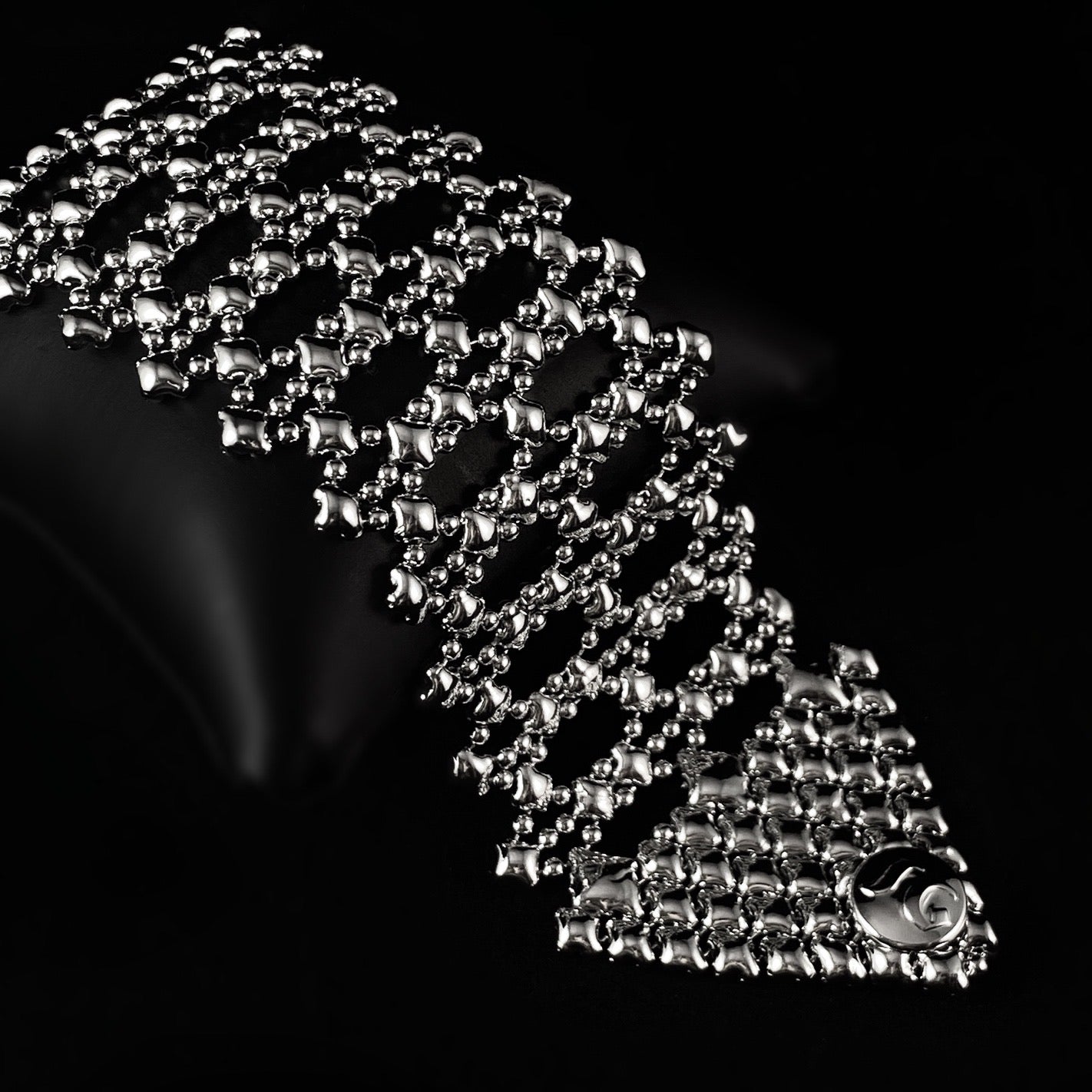 SG Liquid Metal Bracelet - 2 inch Wide Silver with Cutout