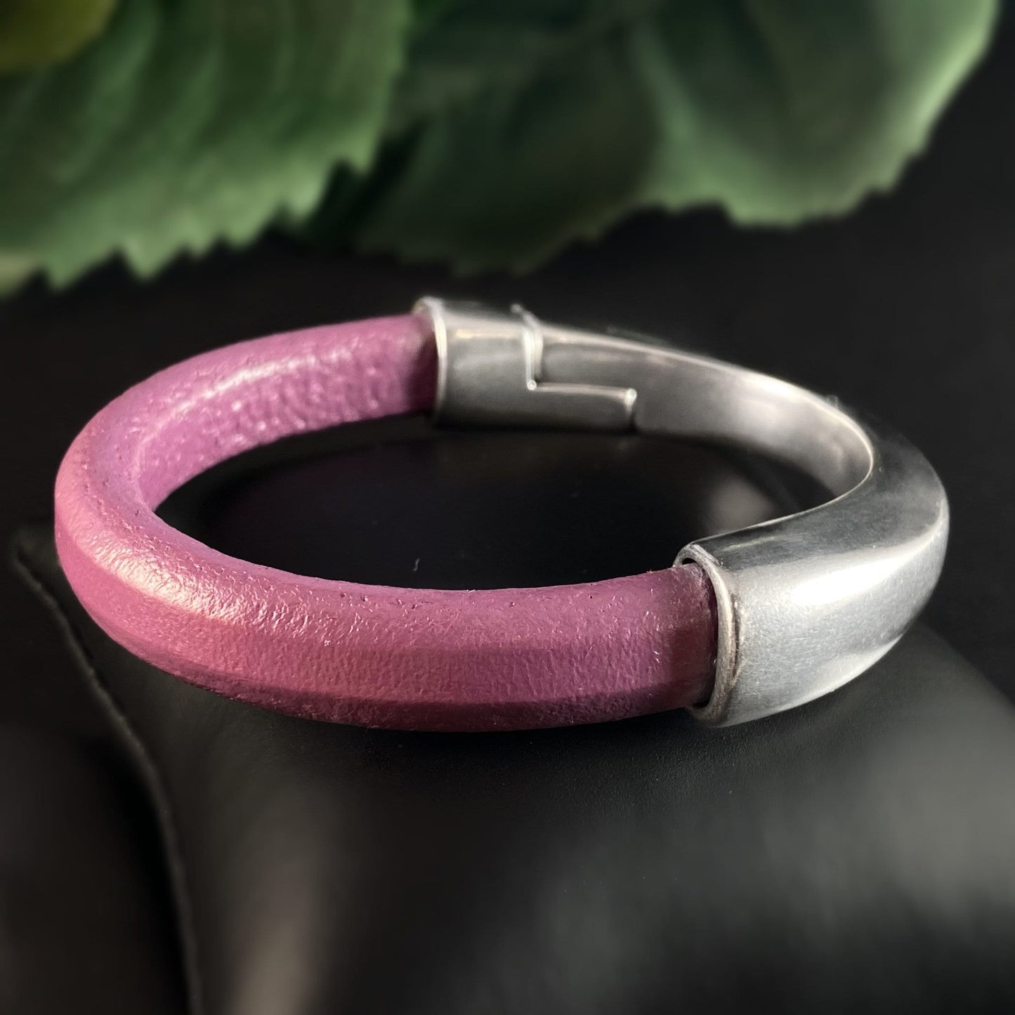 Silver and Leather Bracelet, Nickel Free