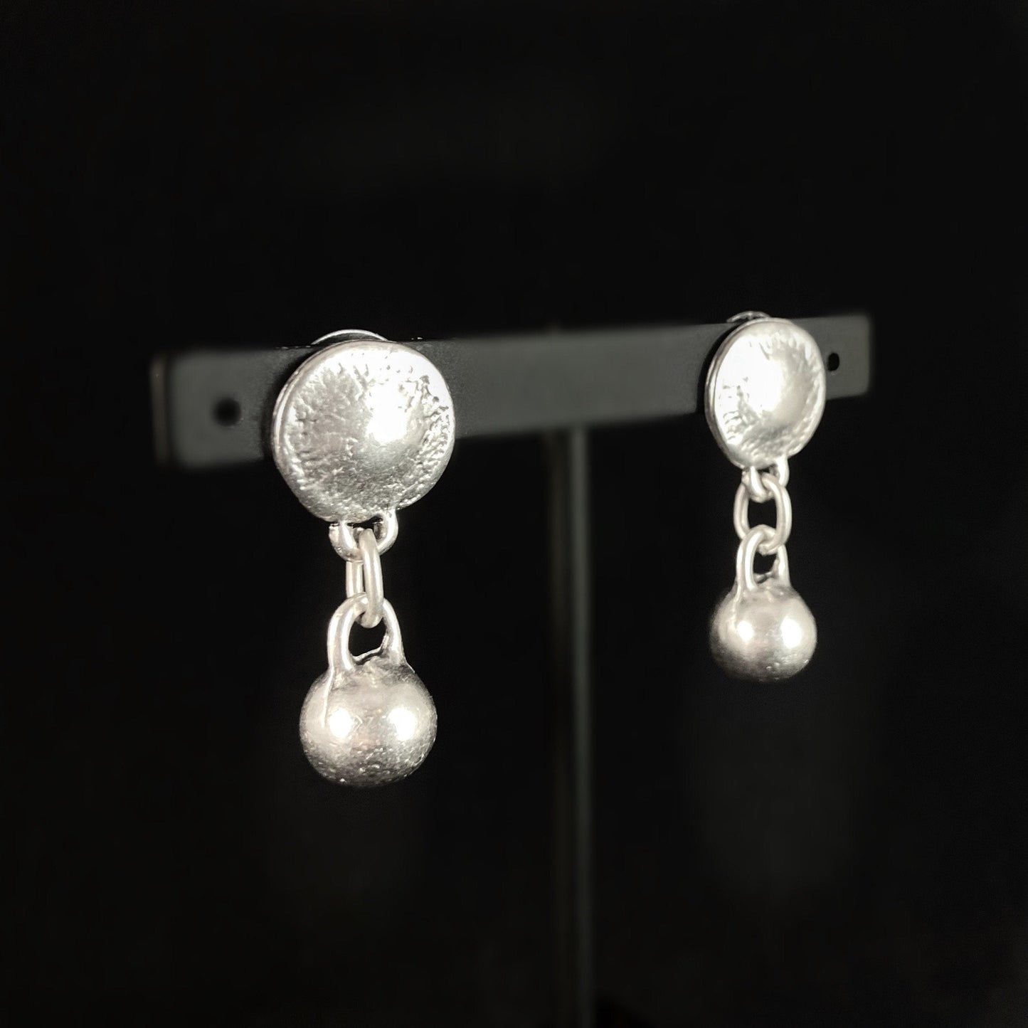 Silver Ball Earrings, Handmade, Nickel Free