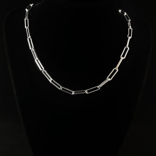 Silver Chain Link Necklace - La Vie Parisienne by Catherine Popesco