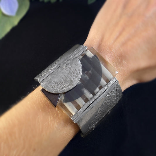 Silver Chunky Beaded Statement Bracelet - Handmade in Canada, Anne-Marie Chagnon Jewelry