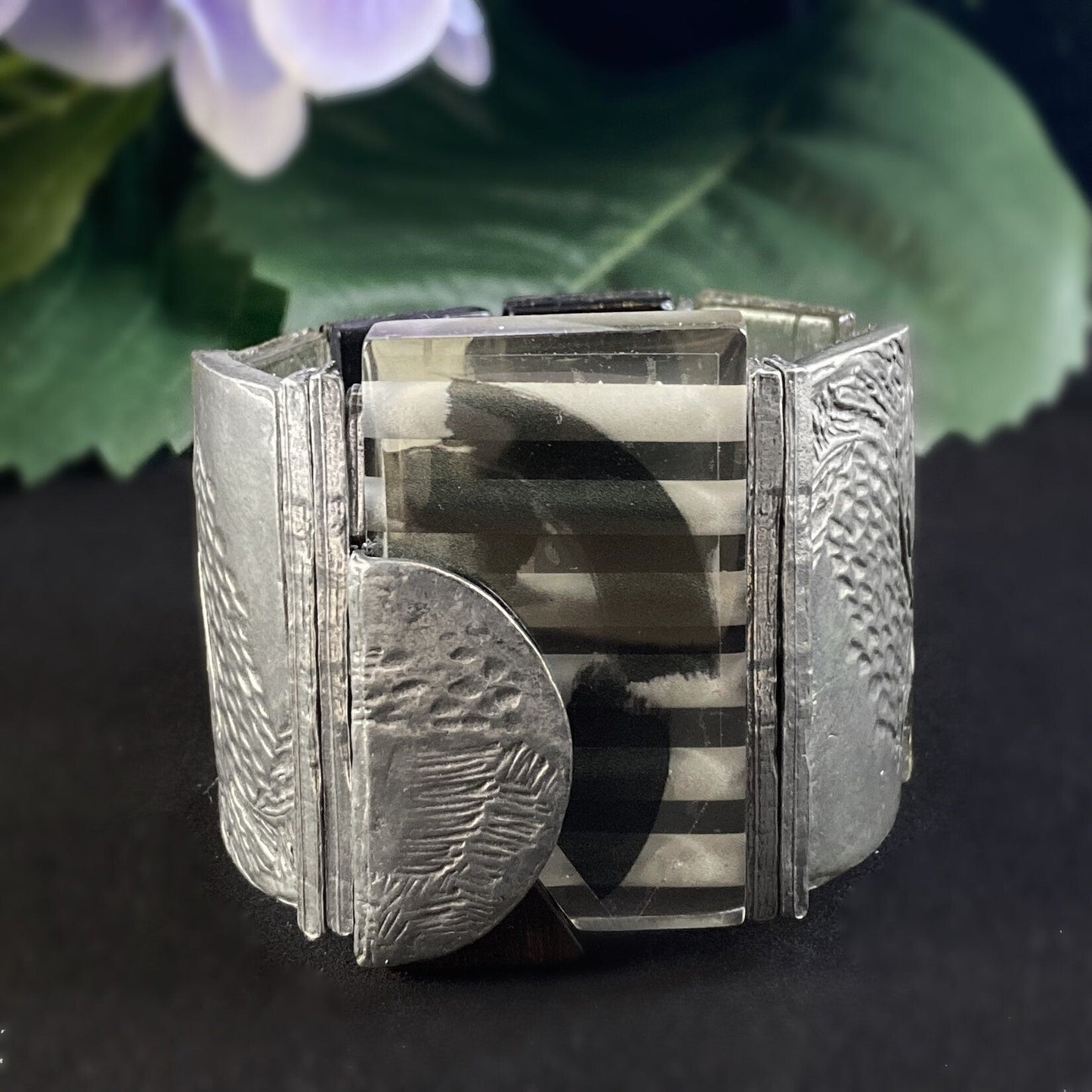 Silver Chunky Beaded Statement Bracelet - Handmade in Canada, Anne-Marie Chagnon Jewelry