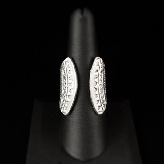 Silver Patterned Ring, Handmade, Nickel Free - Noir