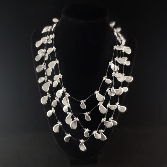 Silver Statement Necklace, Handmade, Nickel Free