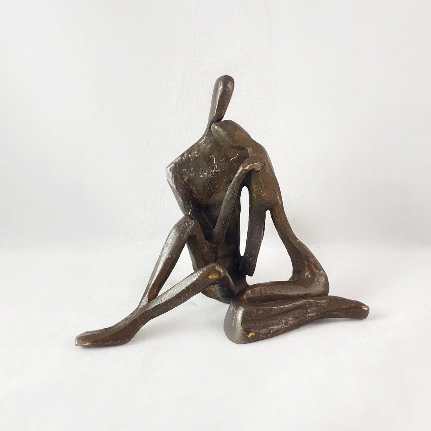 Small Couple Embracing Bronze Sculpture - Unique Home Decor