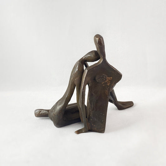 Small Couple Embracing Bronze Sculpture - Unique Home Decor