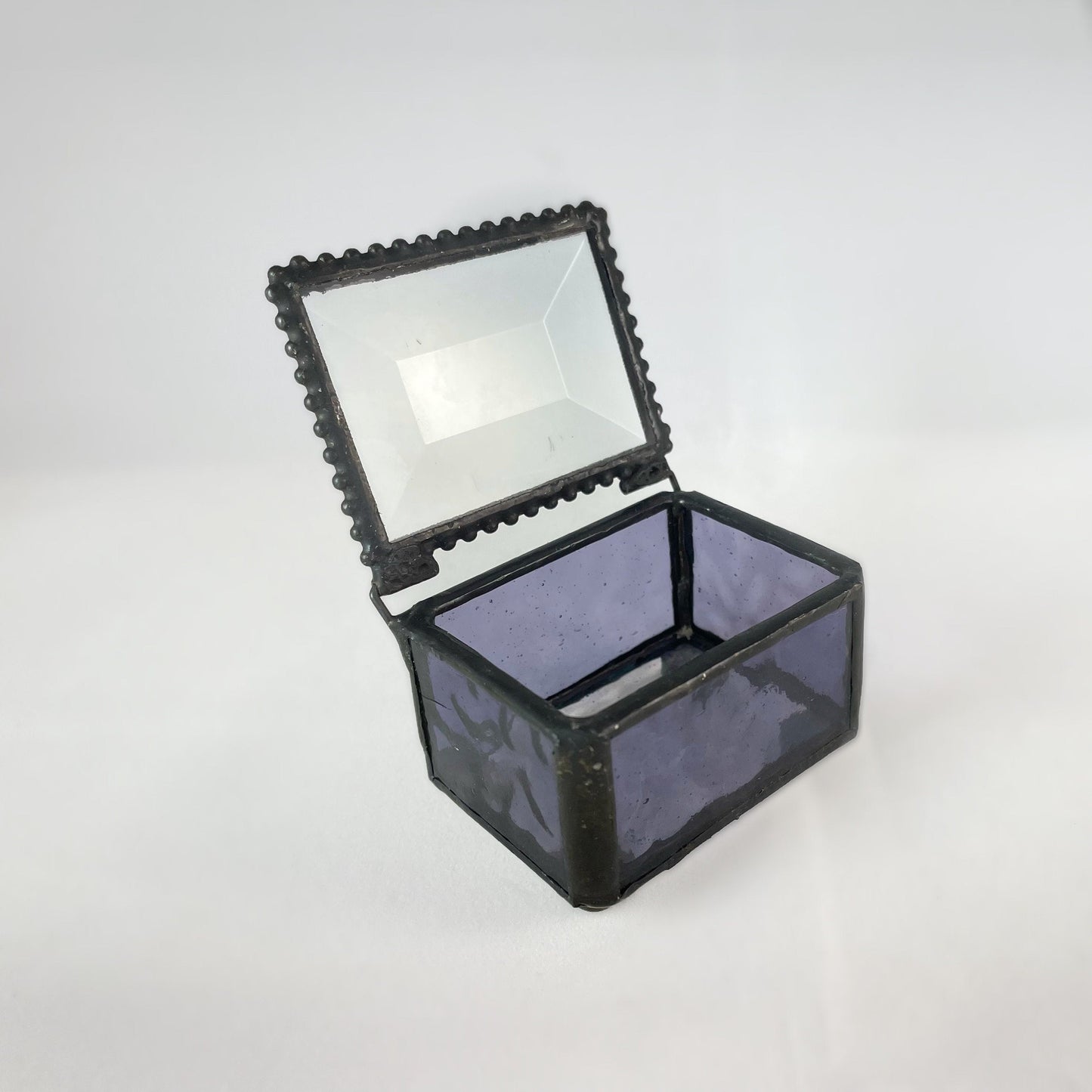 Small Purple Stained Glass Decorative Keepsake Jewelry Box