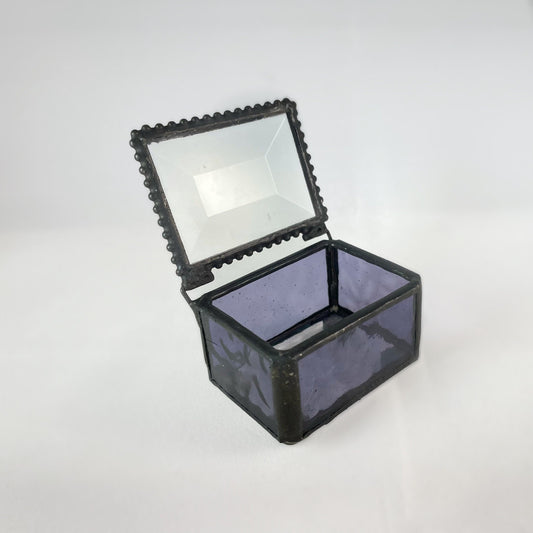 Small Purple Stained Glass Decorative Keepsake Jewelry Box