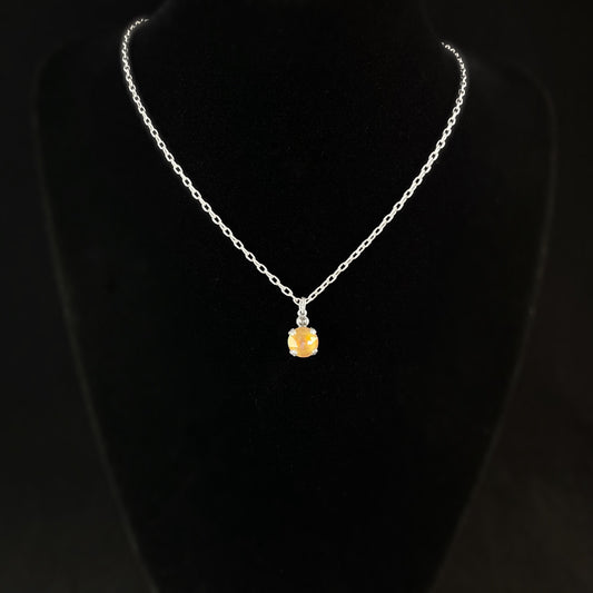 Small Round Cut Swarovski Crystal Pendant Necklace, Orange/Purple - La Vie Parisienne by Catherine Popesco