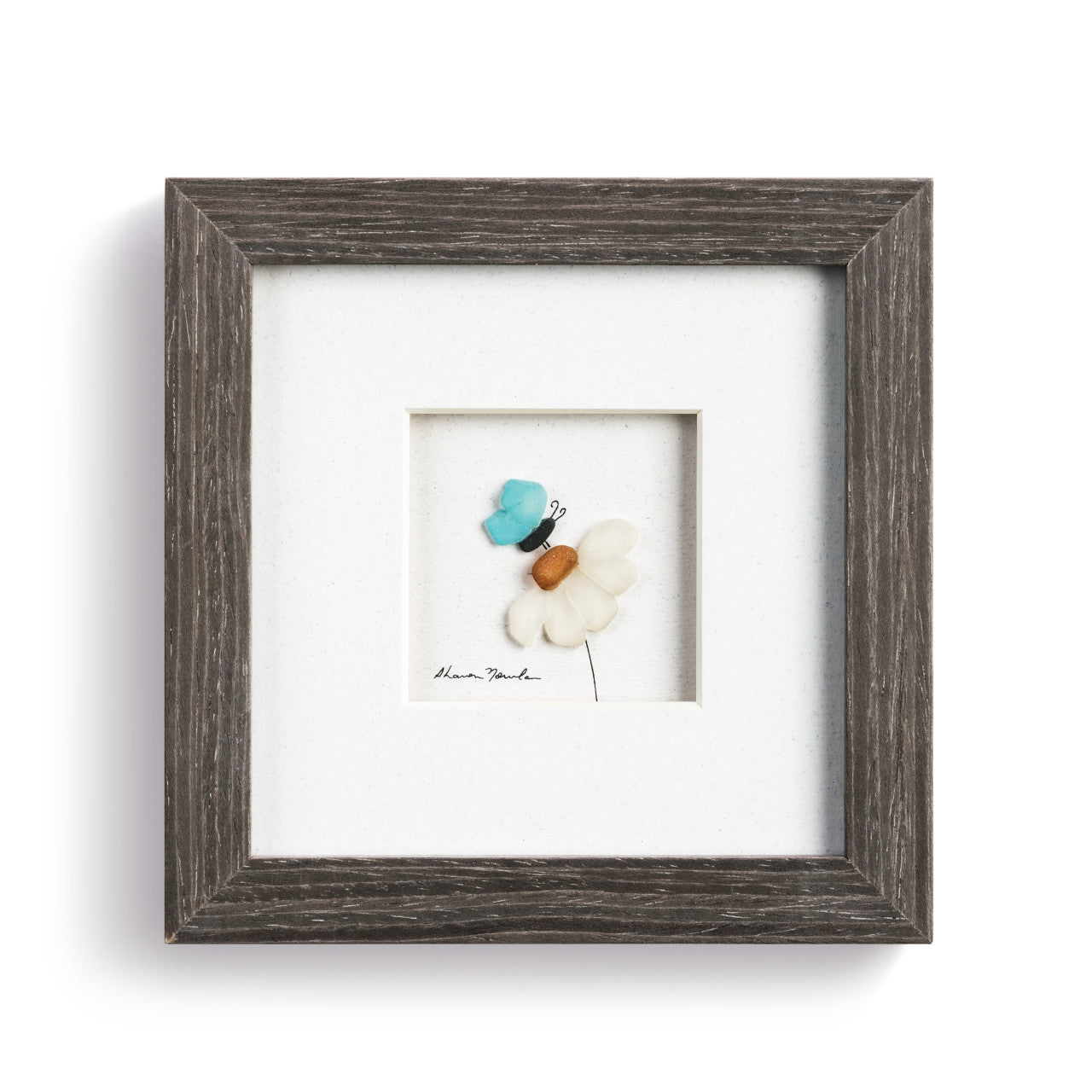 A Soft Place to Land, Sharon Nowlan Pebble Art - Gray