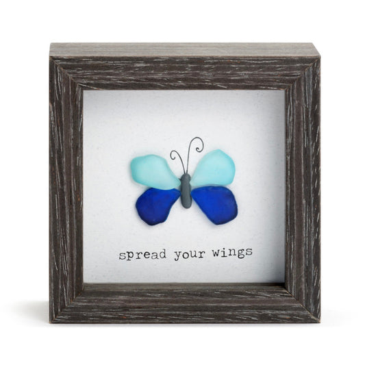 Spread Your Wings Shadow Box Sharon Nowlan Pebble Art