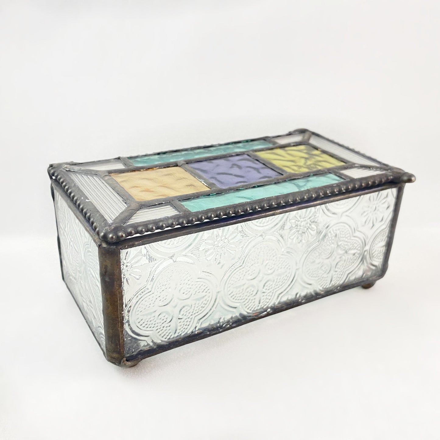 Stained Glass Jewelry Box - Jewelry Box with Lace Detailing