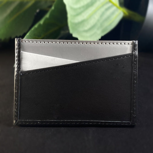 Stainless Steel and Leather RFID Protection Card Holder