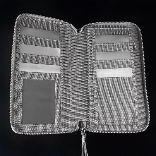Stainless Steel RFID Protection Zipper Travel Wristlet Wallet - Stewart Stand