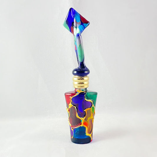 Swirl Top Venetian Glass Perfume Spray Bottle - Handmade in Italy, Colorful Murano Glass