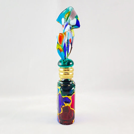 Swirl Top Venetian Glass Perfume Spray Bottle - Handmade in Italy, Colorful Murano Glass
