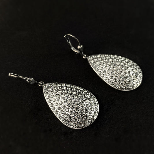 Teardrop Shape Swarovski Crystal Earrings, Clear - La Vie Parisienne by Catherine Popesco