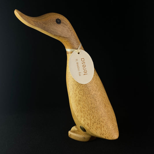 Teresa - Hand-carved and Hand-painted Bamboo Duck