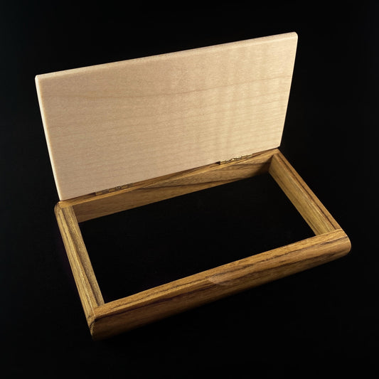 Thank You Quote Box, Handmade Wooden Box with Curly Maple and Shedua, made in USA