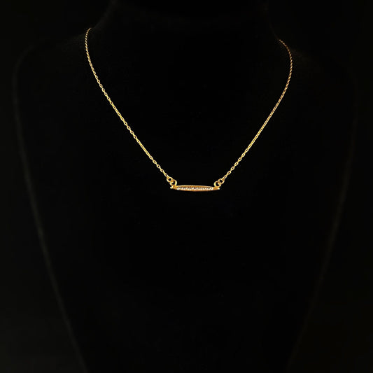 Tiny Gold and Crystal Necklace - La Vie Parisienne by Catherine Popesco