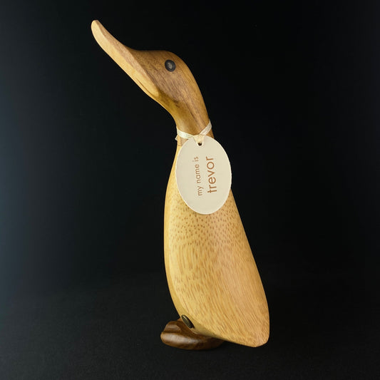 Trevor - Hand-carved and Hand-painted Bamboo Duck