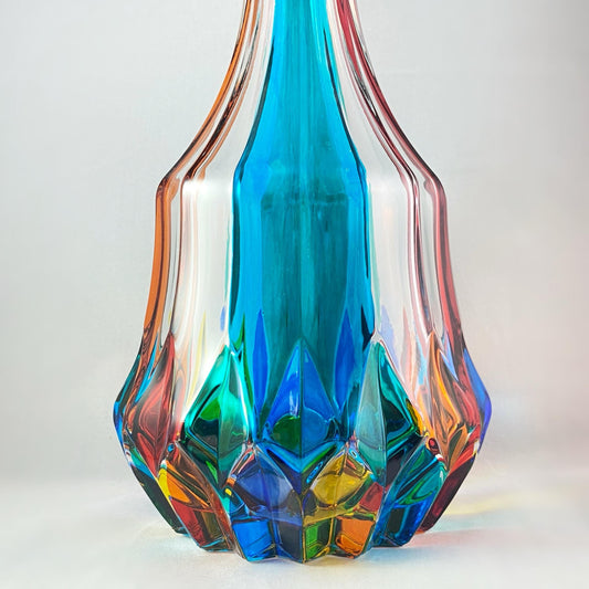 Venetian Glass Adagio Whiskey Decanter - Handmade in Italy, Colorful Murano Glass