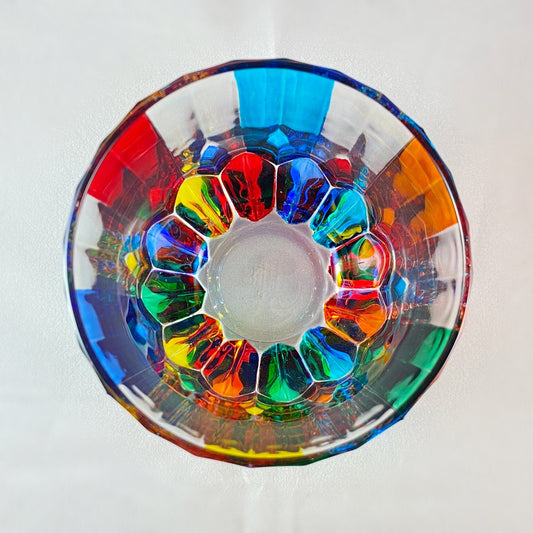 Venetian Glass Adagio Whiskey Tumbler - Handmade in Italy, Colorful Murano Glass