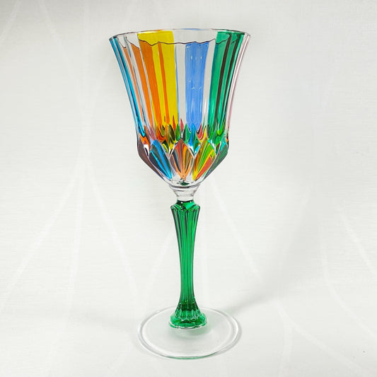 Venetian Glass Adagio Wine Glass - Handmade in Italy, Colorful Murano Glass