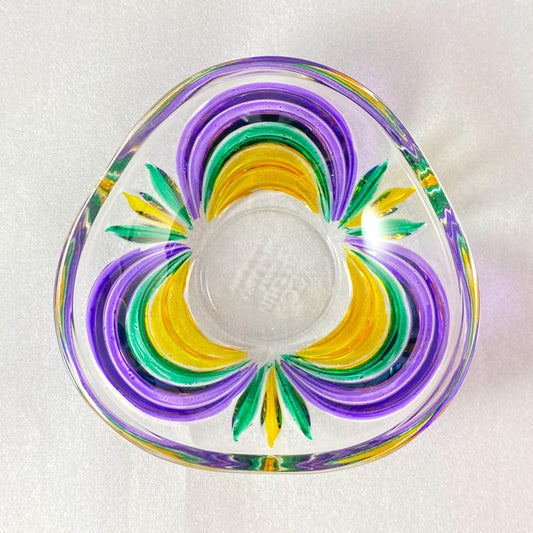 Venetian Glass Aurea Votive Holder/Dish - Handmade in Italy, Colorful Murano Glass
