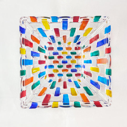 Venetian Glass Bassanova Dish - Handmade in Italy, Colorful Murano Glass