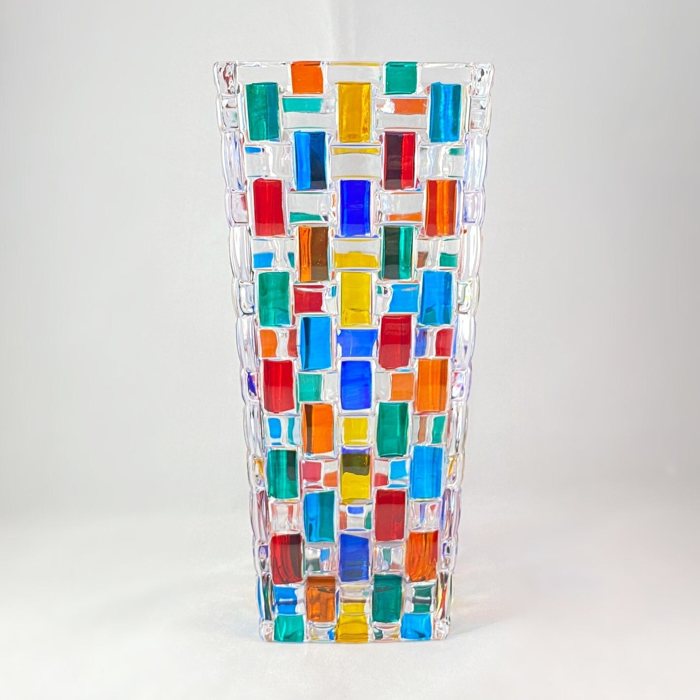 Venetian Glass Bassanova Vase - Handmade in Italy, Colorful Murano Glass