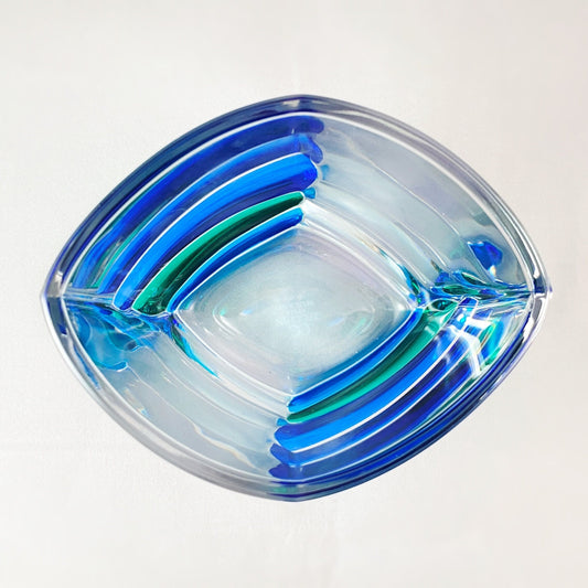 Venetian Glass Blue/Green Ibiza Whiskey Glass - Handmade in Italy, Colorful Murano Glass