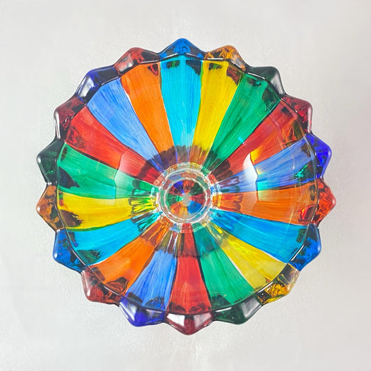 Venetian Glass Dish/Votive Holder - Handmade in Italy, Colorful Murano Glass