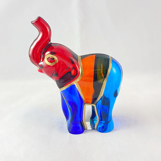 Venetian Glass Elephant - Handmade in Italy, Colorful Murano Glass