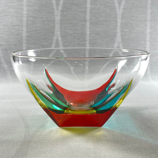 Venetian Glass Fusion Dish/Bowl - Handmade in Italy, Colorful Murano Glass Dish
