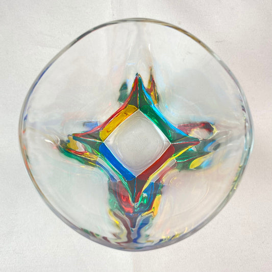 Venetian Glass Fusion Tumbler - Handmade in Italy, Colorful Murano Glass