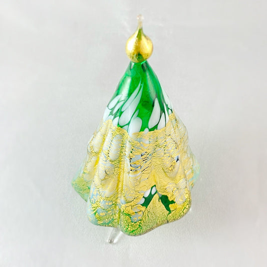 Venetian Glass Green Tree, 24k Gold Leaf - Handmade in Italy, Colorful Murano Glass