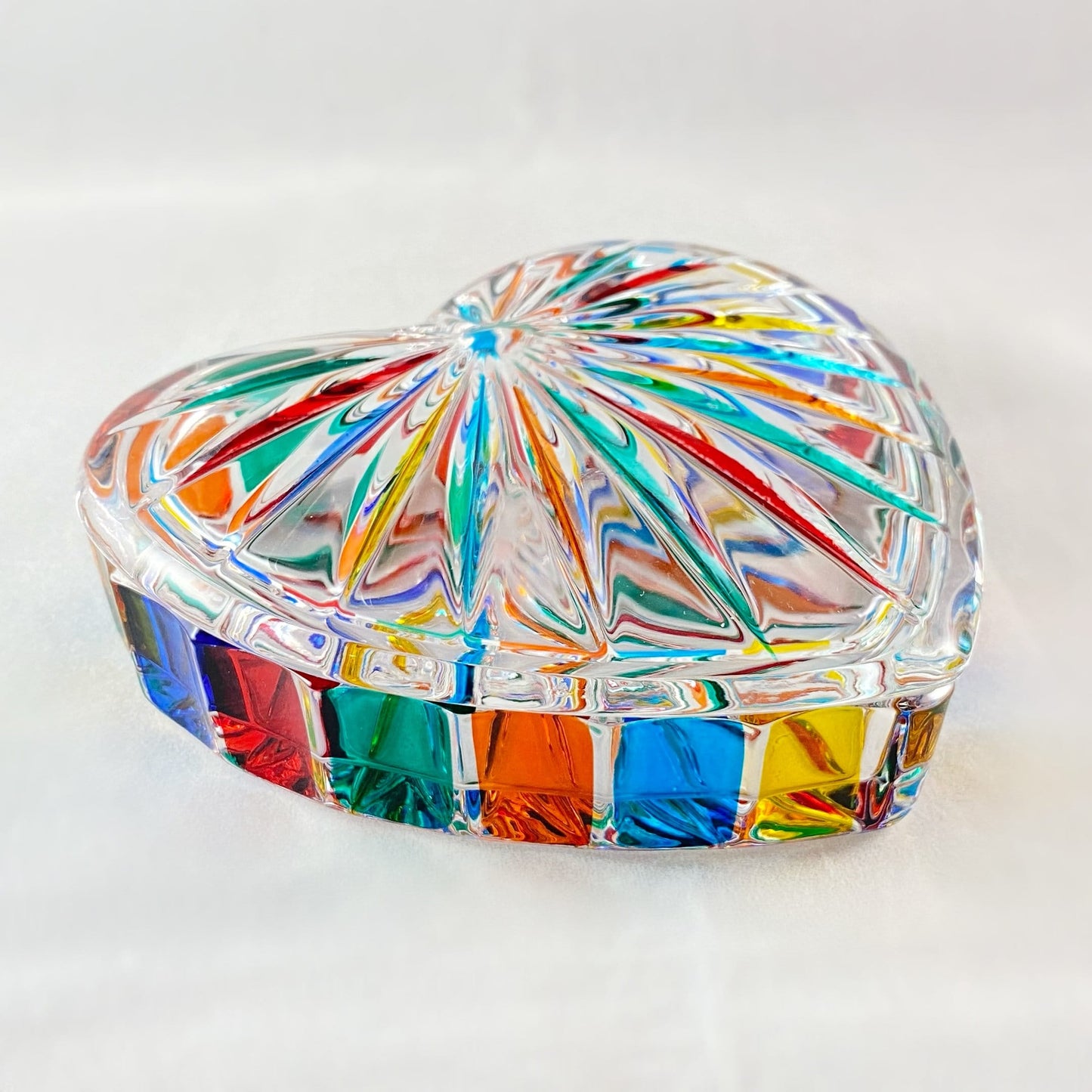Venetian Glass Heart Box - Handmade in Italy, Colorful Murano Glass