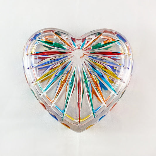 Venetian Glass Heart Box - Handmade in Italy, Colorful Murano Glass