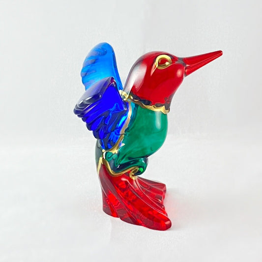 Venetian Glass Hummingbird - Handmade in Italy, Colorful Murano Glass