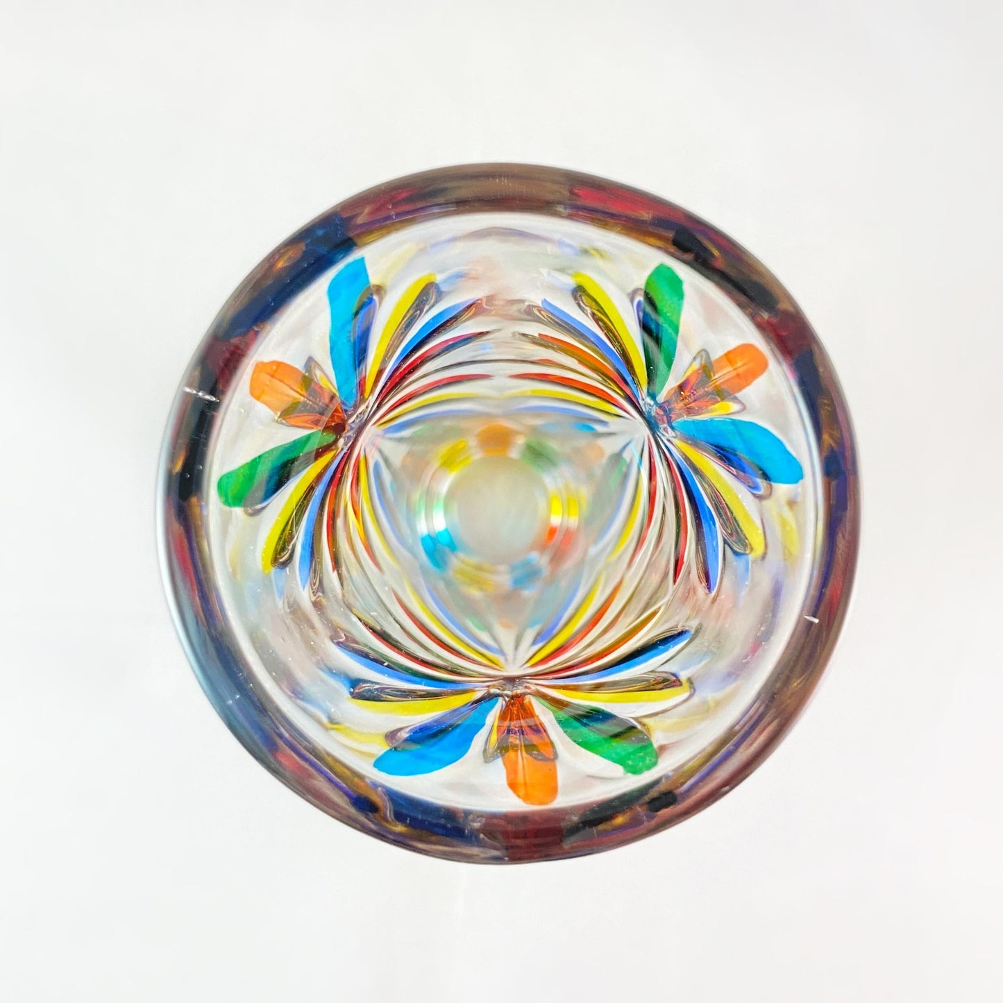 Venetian Glass Oasis Bud Vase - Handmade in Italy, Colorful Murano Glass Vase
