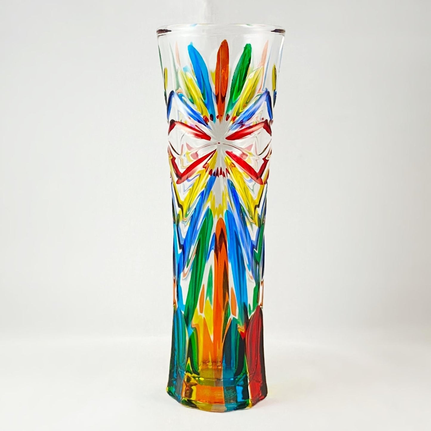 Venetian Glass Oasis Bud Vase - Handmade in Italy, Colorful Murano Glass Vase