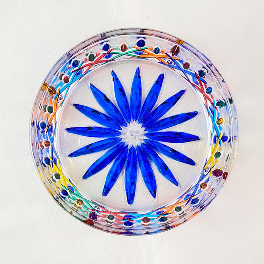 Venetian Glass Opera Dish, Wine Coaster - Handmade in Italy, Colorful Murano Glass Bowl
