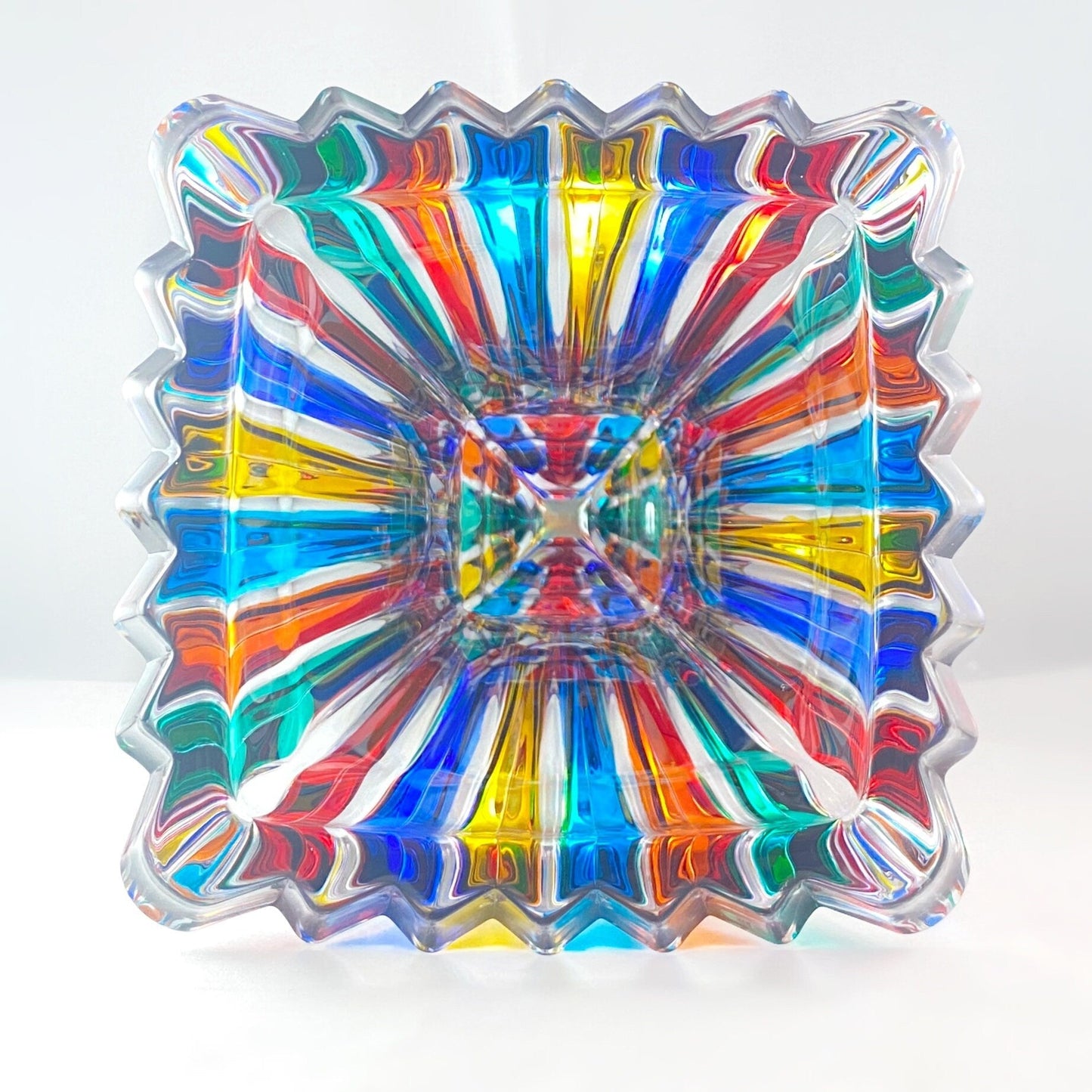 Venetian Glass Prague Vase - Handmade in Italy, Colorful Murano Glass Statement Vase