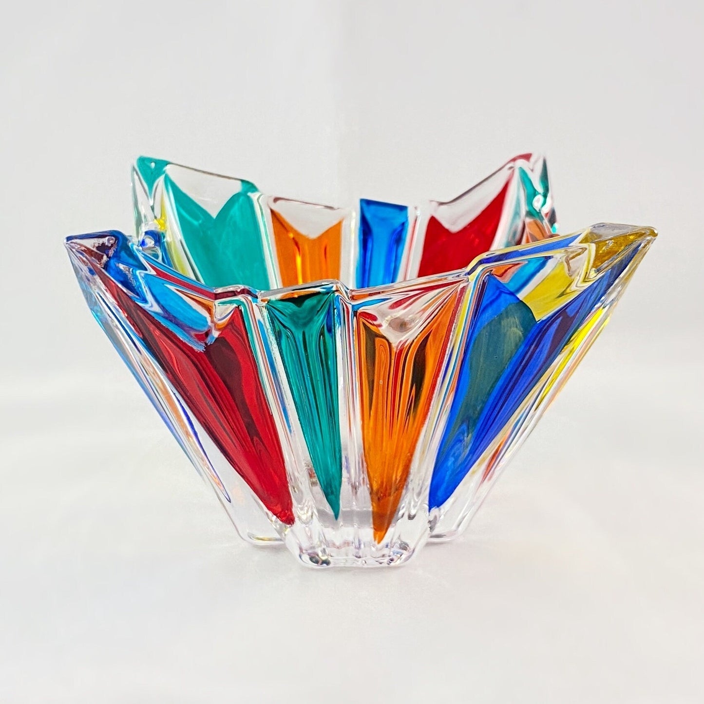 Venetian Glass Votive Holder - Handmade in Italy, Colorful Murano Glass Candle Holder