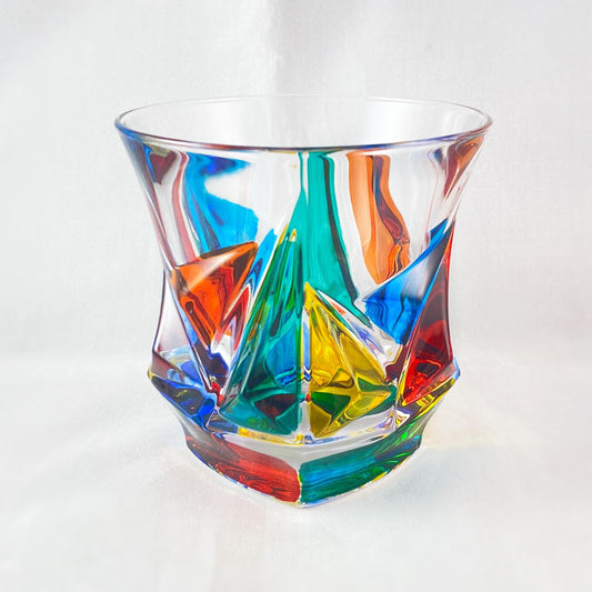 Venetian Glass Princess Whiskey Glass - Handmade in Italy, Colorful Murano Glass