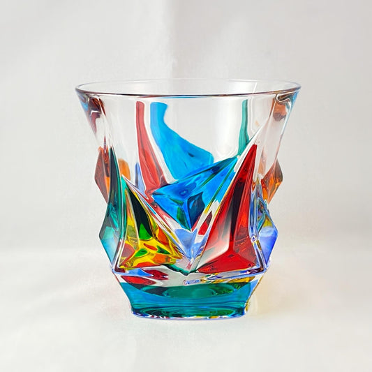 Venetian Glass Princess Whiskey Glass - Handmade in Italy, Colorful Murano Glass