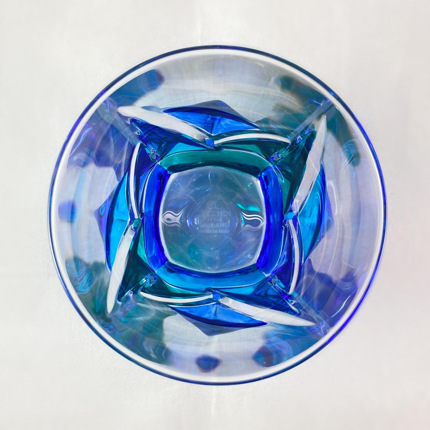 Venetian Glass Pyramid SD Whiskey Glass - Handmade in Italy, Colorful Murano Glass