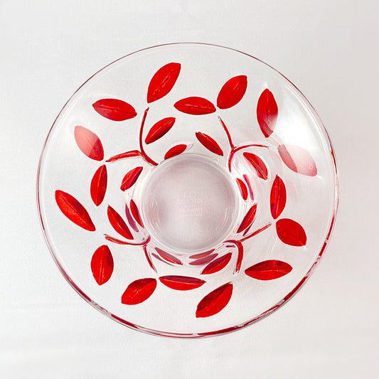 Venetian Glass Red Tree of Life Dish - Handmade in Italy, Colorful Murano Glass Bowl