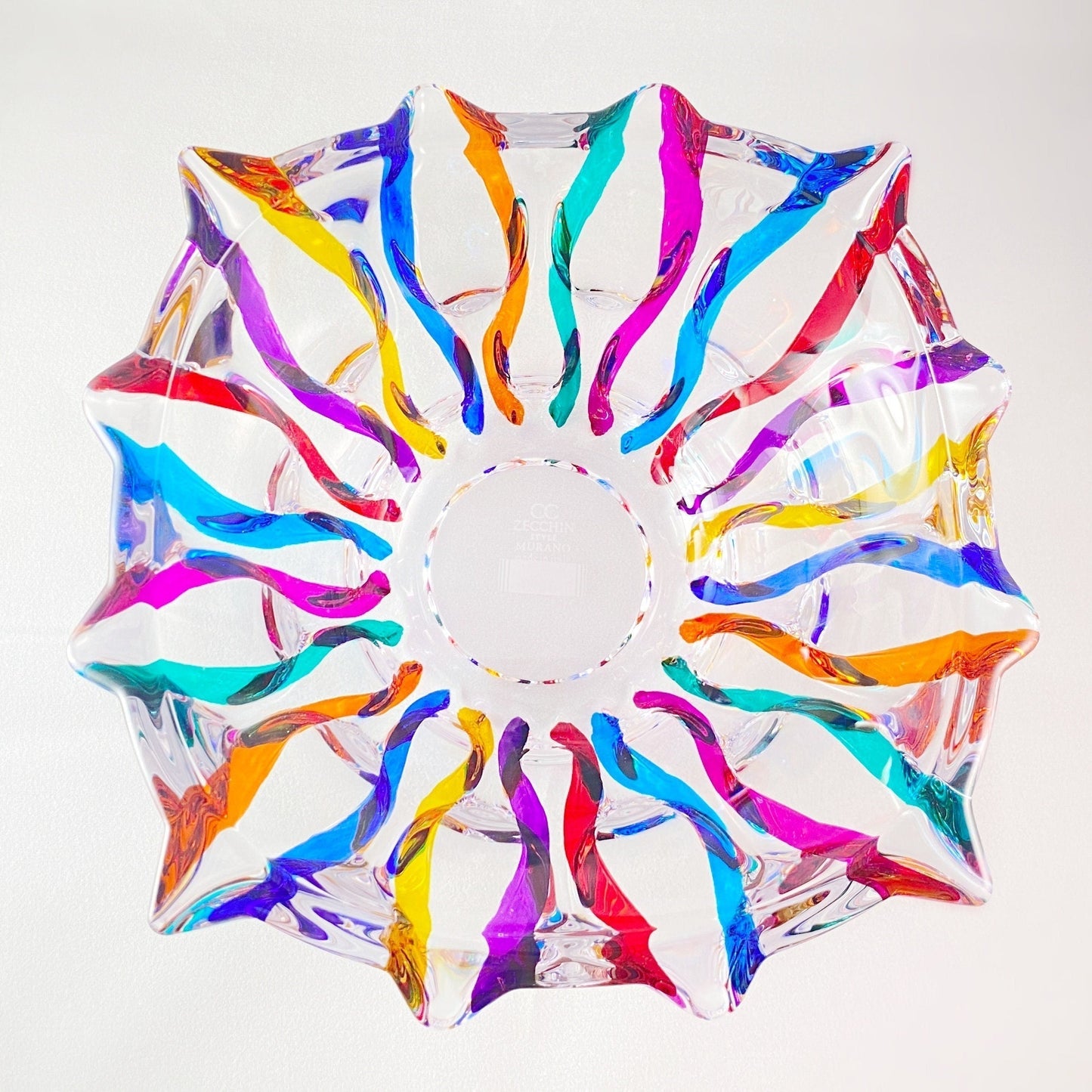 Venetian Glass Ribbon Dish - Handmade in Italy, Colorful Murano Glass Bowl